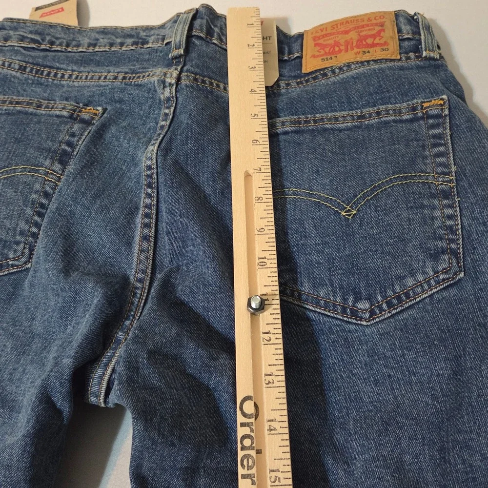 NEWLevi's 514 Straight Fit Jeans Men 34x30 Blue Stretch Denim $69 MSRP